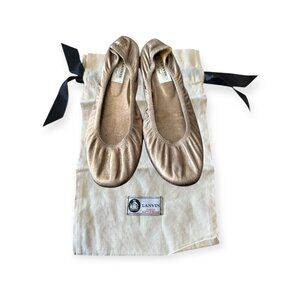 Lanvin Classic Ballerina Flats‎ in  Soft Gold Leather